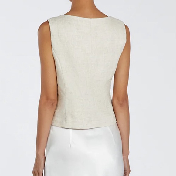 Dissh natural linen Oscar scoop neck vest - size small/4 - Picture 3 of 4